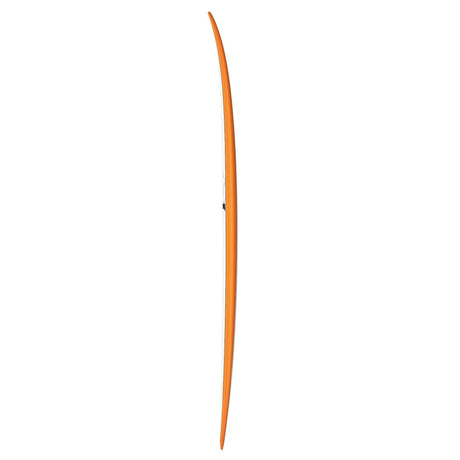 Torq TET MOD Fish Surfboard orange Seitenansicht mit schlankem, gebogenen Design