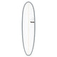 Torq TET V+ MOD Fun Surfboard mit grauem Rail und weißem Deck, Draufsicht