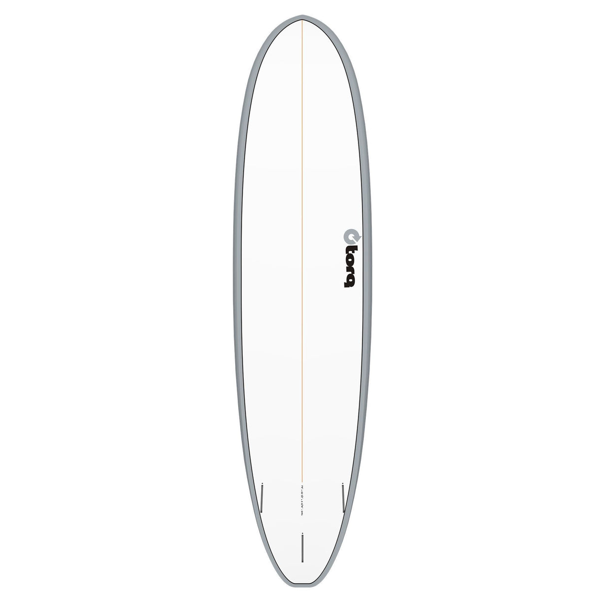 Torq TET V+ MOD Fun Surfboard mit grauem Rail und cremefarbener Oberseite, Draufsicht