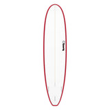 Torq TET Longboard mit roter Rails und cremefarbenem Deck, Draufsicht