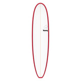 Torq TET Longboard mit roter Kante und weißem Deck, Draufsicht