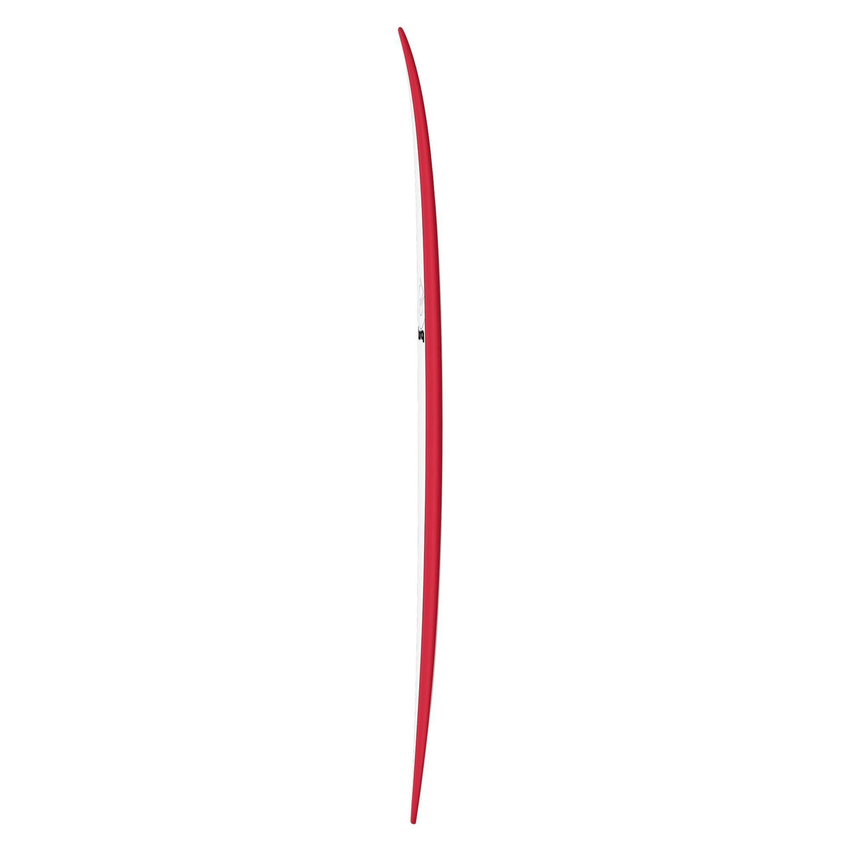 Torq TET Longboard in Rot, schmales Deck mit geschwungener Form, Aufsicht