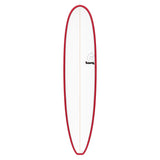 Torq TET Longboard mit roter Kante und weißem Deck, Draufsicht