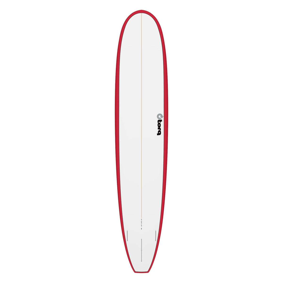 Torq TET Longboard mit roter Kante und weißem Deck, Draufsicht