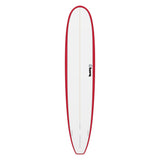 Torq TET Longboard mit roter Kante und weißem Deck, Draufsicht