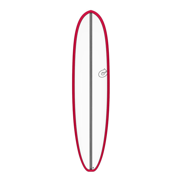 Torq TET CS V+ MOD Fun Surfboard in Rot und Grau mit Carbon-Konstruktion, Draufsicht