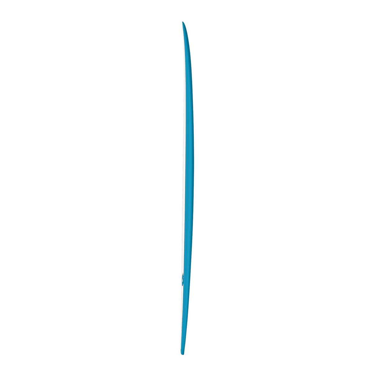 Channel Islands X-lite Chancho Surfboard in Blau, Seitenansicht des schlanken Designs