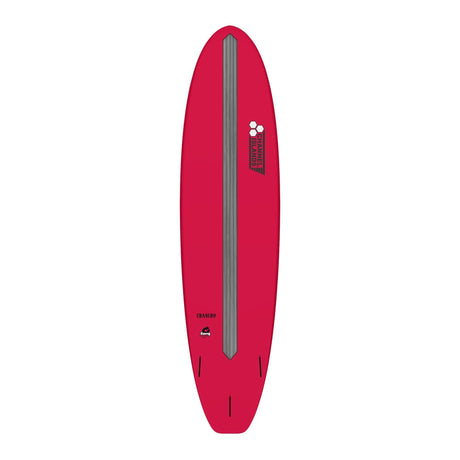 Channel Islands X-lite Chancho Surfboard in Pink mit grauem Streifen, Draufsicht