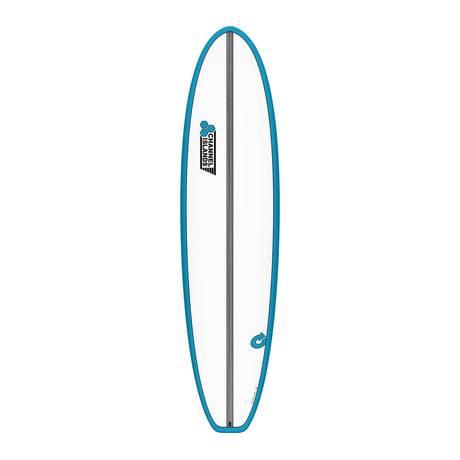 Channel Islands X-lite Chancho Surfboard, blau mit grauem Kern, Draufsicht