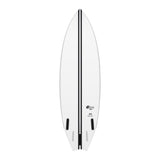 Torq TEC Go-Kart Surfboard weiß mit schwarzem Streifen, Draufsicht auf das kompakte Shortboard mit zwei Griffen