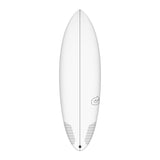 Torq TEC Multiplier Surfboard weiß, Draufsicht mit Centerline und Torq-Logo, Shortboard-Form
