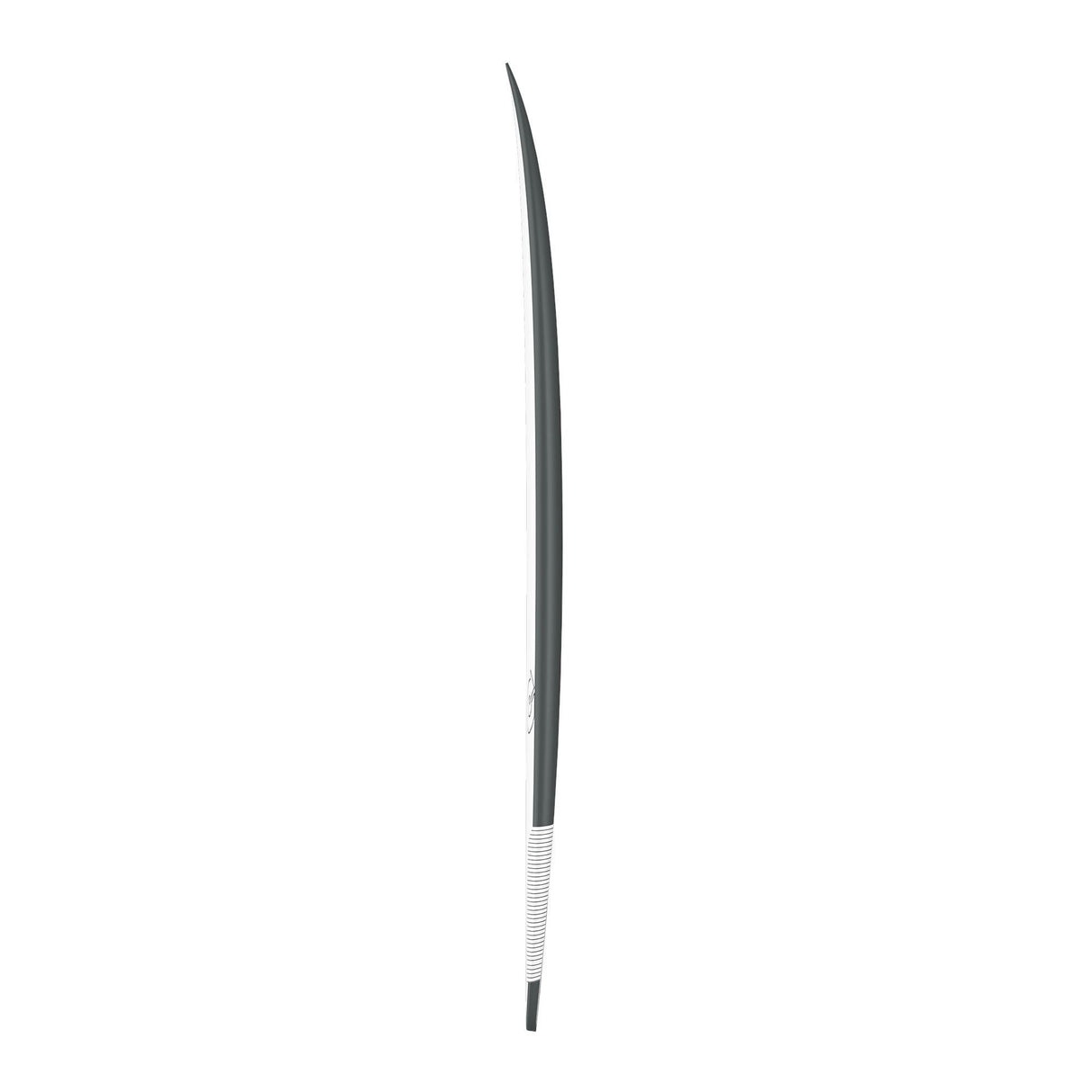 Torq TEC PG-R Surfboard-Finne, schwarz-grau, schlankes Design, Seitenansicht