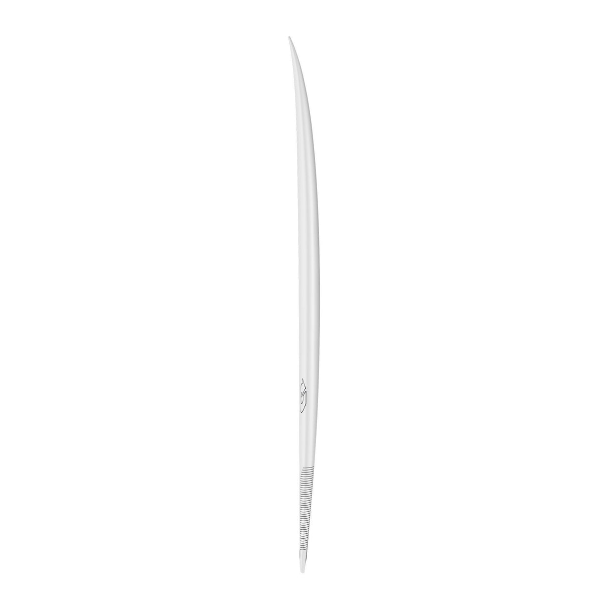 Torq TEC Summer Fish Surfboard, weiß, schlankes Fish-Design, Seitenansicht