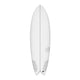 Torq TEC Twin Fish Surfboard weiß, Draufsicht mit Doppelflossen-Design und Torq-Logo