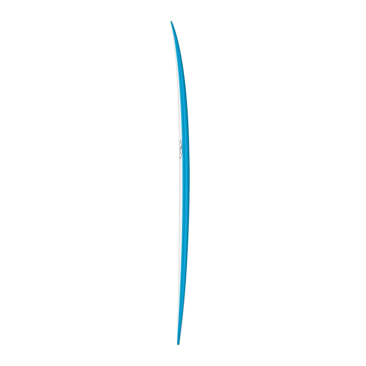 Torq TEC M2.0 Surfboard in Blau, schlankes Design, Seitenansicht auf weißem Hintergrund