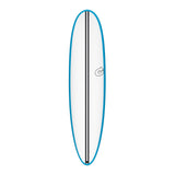 Torq TEC M2.0 Surfboard mit blauer Rails und weißem Deck, Frontansicht