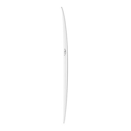 Torq TEC Volume Plus V Plus Surfboard in Weiß, schlankes Design mit gebogener Form, Seitenansicht