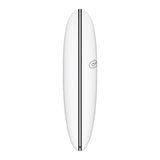 Torq TEC Volume Plus V Plus Surfboard, weiß mit schwarzem Mittelstreifen, Frontalansicht
