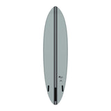 Torq TEC Chopper Surfboard grau mit schwarzem Streifen, Draufsicht