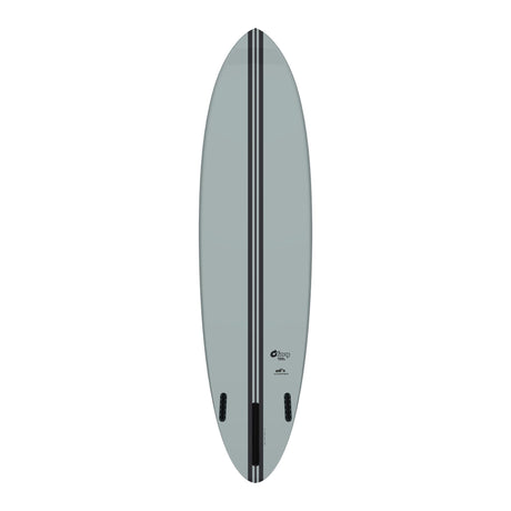Torq TEC Chopper Surfboard grau mit schwarzem Streifen, Draufsicht