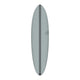 Torq TEC Chopper Surfboard, grau mit schwarzem Mittelstreifen, Draufsicht