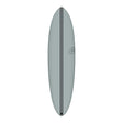 Torq TEC Chopper Surfboard, grau mit schwarzem Mittelstreifen, Draufsicht