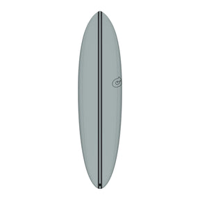 Torq TEC Chopper Surfboard, grau mit schwarzem Mittelstreifen, Draufsicht