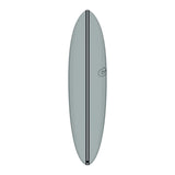 Torq TEC Chopper Surfboard in Grau mit schwarzem Centerline, Draufsicht