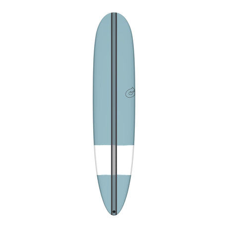 Torq TEC The Don Surfboard, Blaugrau mit weißem Mittelstreifen, Draufsicht