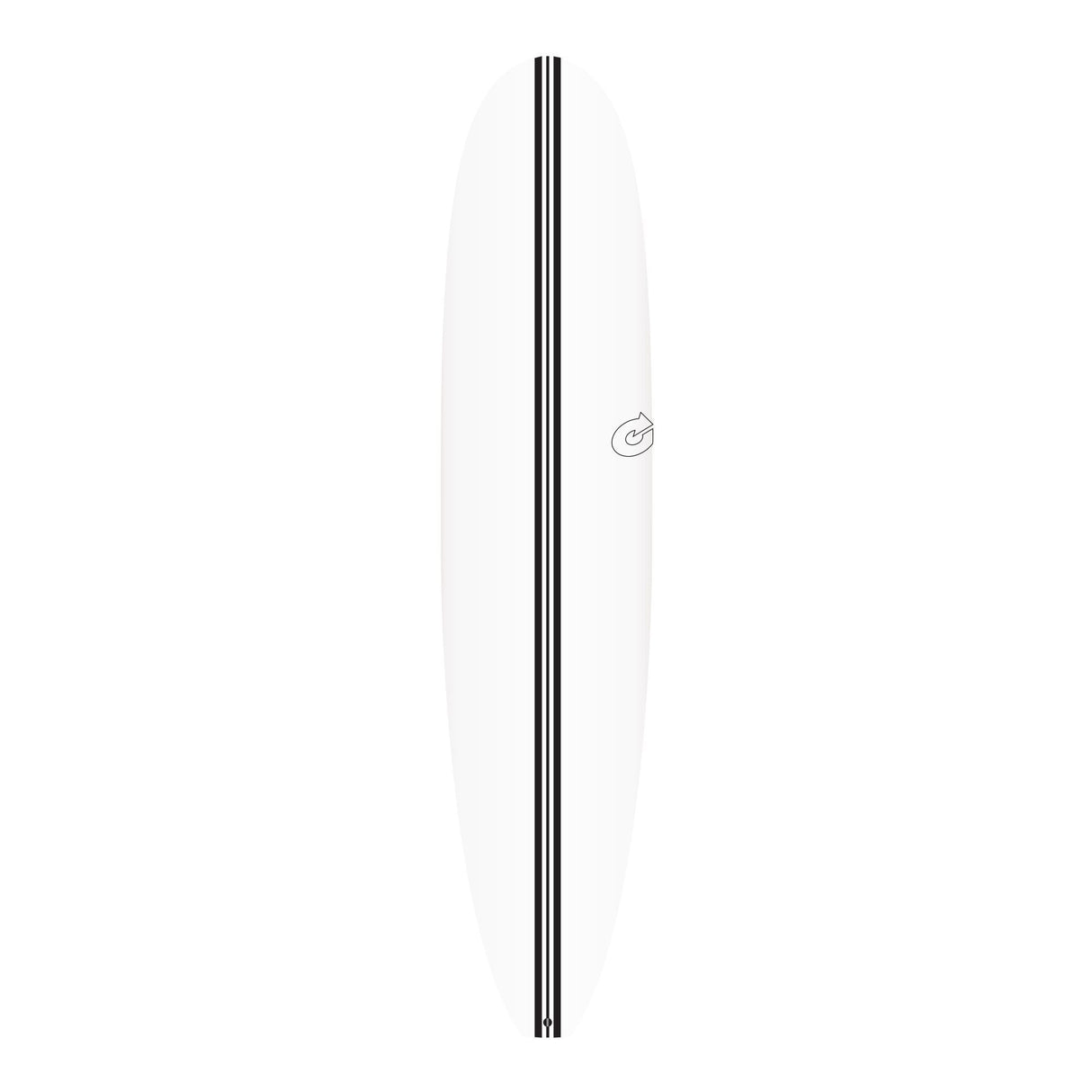 Torq TEC The Don XL Surfboard weiß mit schwarzem Mittelstreifen, Draufsicht