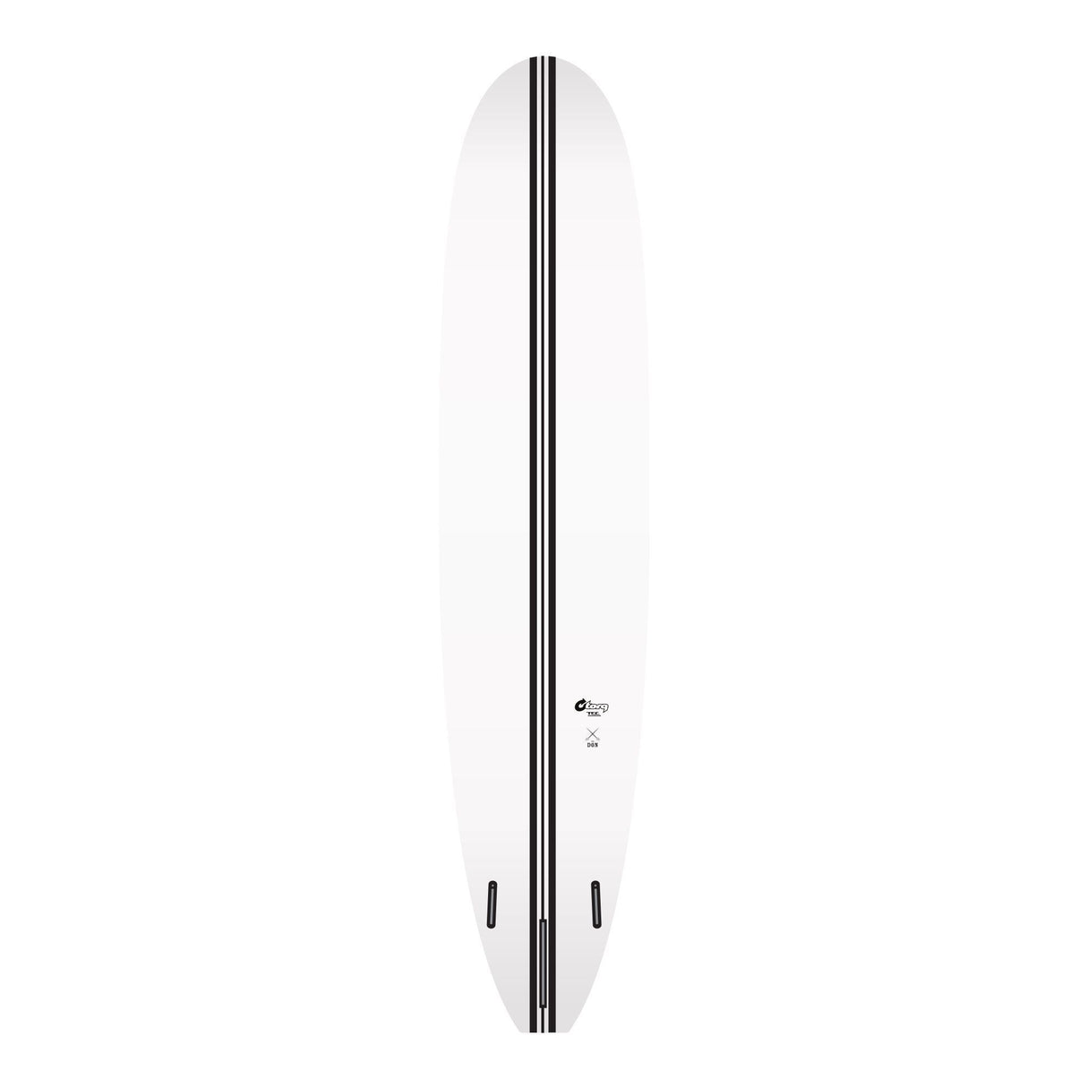 Torq TEC The Don XL Surfboard weiß mit schwarzem Mittelstreifen, Draufsicht