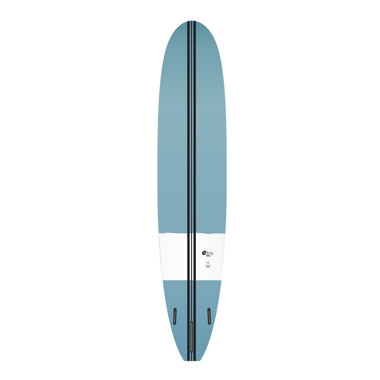 Torq TEC The Don XL Surfboard in Blaugrün mit weißem Mittelstreifen, Draufsicht