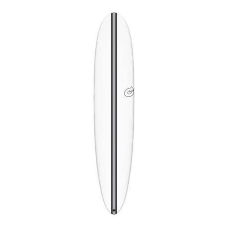 Torq TEC The Don HP Surfboard, weiß mit schwarzem Streifen, Draufsicht