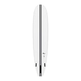 Torq TEC The Don Noserider Surfboard, weiß mit schwarzem Mittelstreifen, Draufsicht