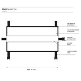 ROAM Pickup Tailgate Pad schwarz mit Schaumstoffpolsterung, Befestigungsgurten und Kantenschutz, Draufsicht