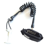 Sniper Bodyboard Spiral Wrist Leash schwarz mit Neopren-Manschette und spiralförmigem Kabel, Draufsicht