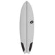 Torq Softboard EVA Mod Fish grau mit schwarzen Flossen, Draufsicht