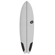 Torq Softboard EVA Mod Fish grau mit schwarzen Flossen, Draufsicht