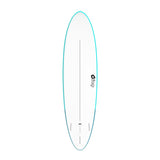 Torq Softboard EVA MOD Fun mit türkisem Rail und weißem Deck, Draufsicht