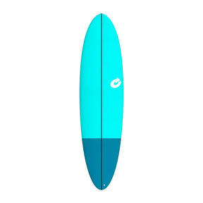 Torq Softboard EVA MOD Fun, türkis-dunkelblau, Draufsicht, Funboard mit EVA-Material und Torq-Logo