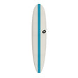 Torq Softboard EVA Longboard in Blau-Weiß mit Schichtaufbau: EVA-Schaum, Shield Skin, Biaxial Fiberglass und EPS Core