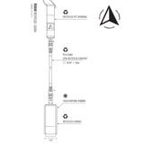 Roam Recycelt Surfboard Leash, technische Zeichnung mit recyceltem Material, TPU Kern und natürlichem Gummi