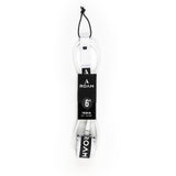 Roam Surfboard Leash Premium 6 Fuß, weiß-schwarz, Neopren-Zugschlaufe, Vollansicht