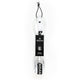 Roam Surfboard Leash Premium Knie weiß 9 Fuß mit schwarzem Band und Verbindungselementen, Frontalansicht