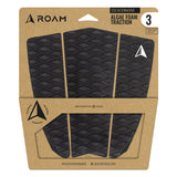 ROAM Footpad ECO Algae Traction Pad 3-teilig schwarz Grifffläche Surfboard Verpackung Frontalansicht