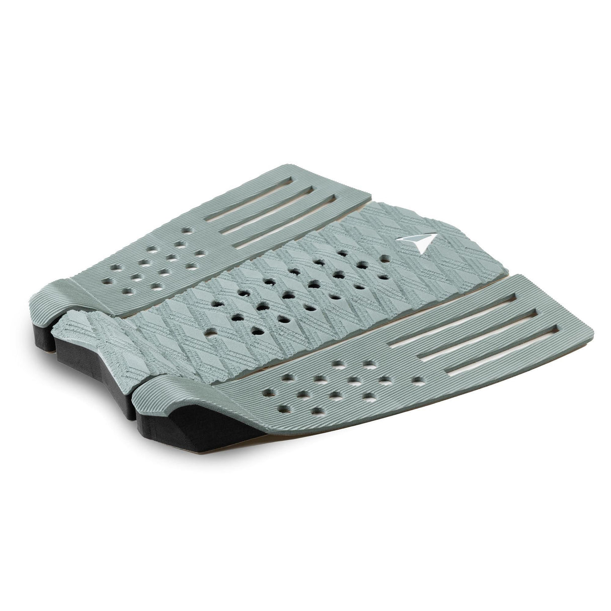 Roam Footpad Deck Grip Traction Comp Pad in Grau mit Griffmuster, strukturierte Oberfläche und Lochdetails von oben