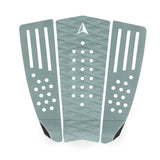 Roam Footpad Deck Grip Traction Comp Pad in Grün mit weißen Noppen und Streifen, dreiteilig, Draufsicht