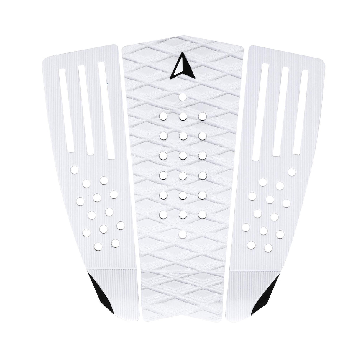 Roam Footpad Deck Grip Traction Comp Pad in Weiß mit strukturiertem Gummi und Noppen, Draufsicht