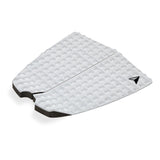 Roam Footpad Deck Grip Traction Pad 2-tlg in Weiß mit strukturierter Oberfläche, zweiteilig, schwarze Bindungen, Isometrie