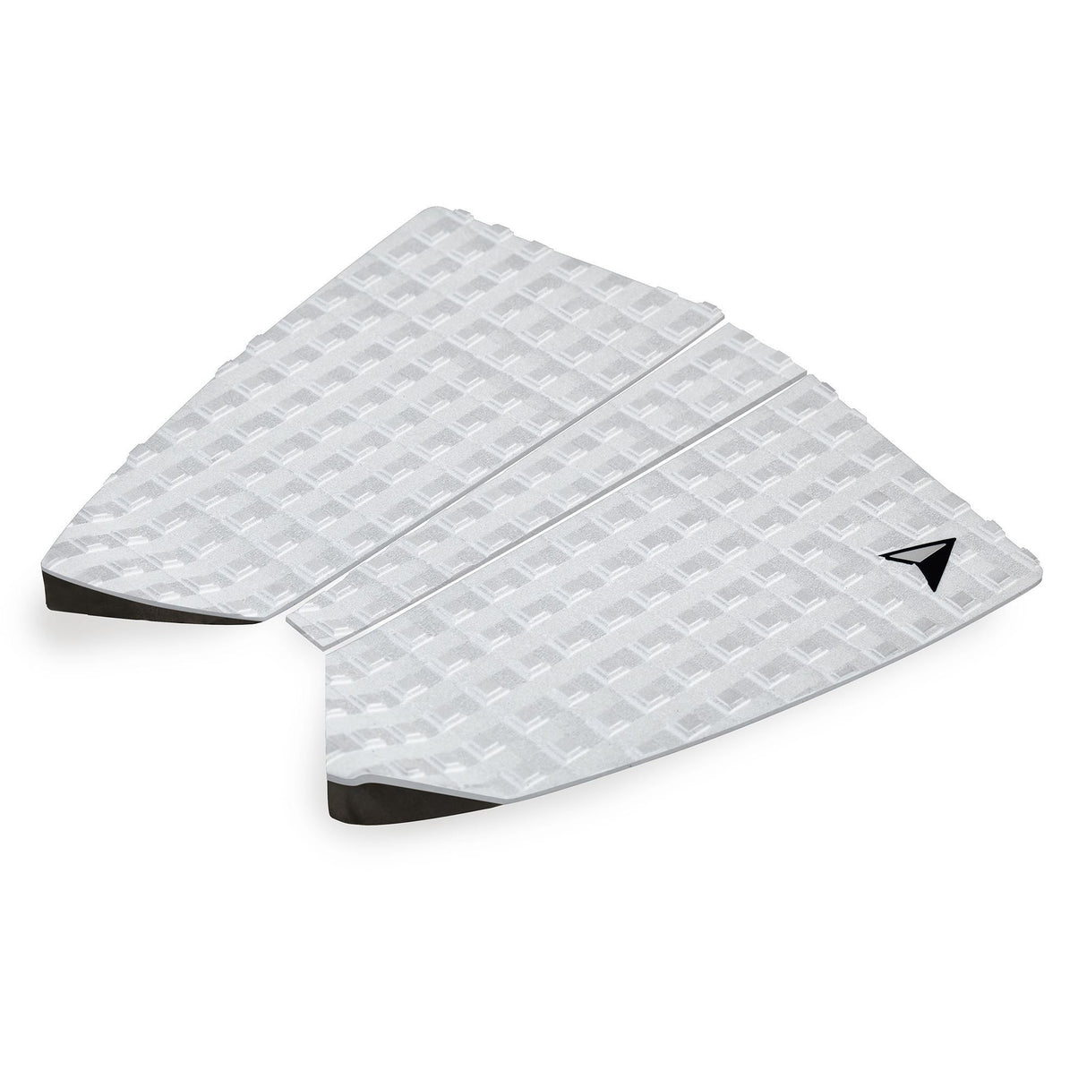 Roam Footpad Deck Grip Traction Pad 2+1 in Weiß mit strukturierter Oberfläche und schwarzen Kanten, Aufsicht